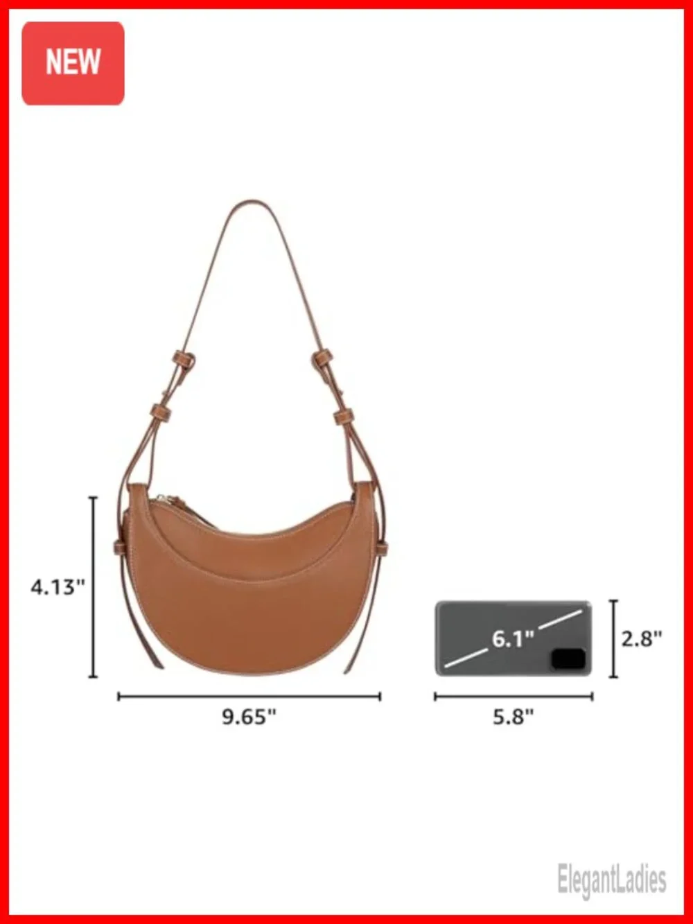 Faux Leather Saddle Bag Crescent Purse Hobo Crossbody Handbag