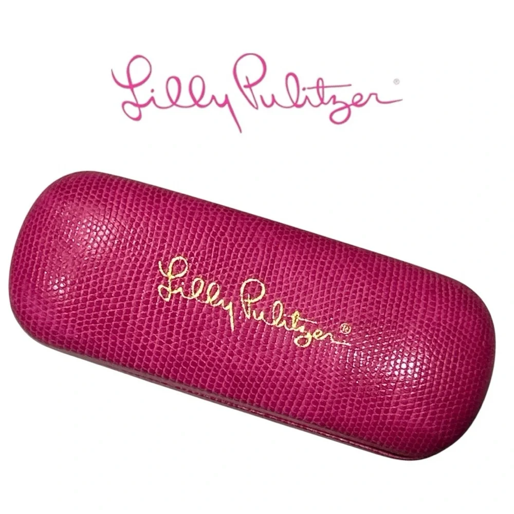 Lilly Pulitzer Hot Pink Embossed Hard Eyeglass‎ Case