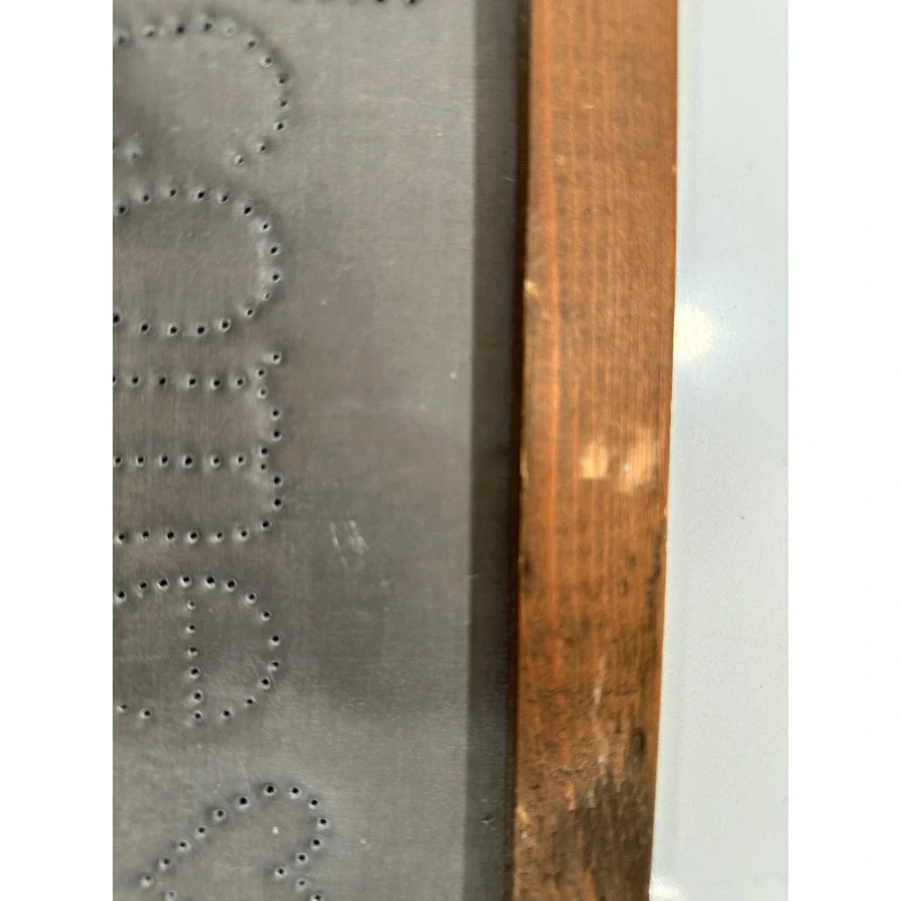 Rustic‎ Welcome Sign Punched Metal Wood Framed Farmhouse Wall Decor