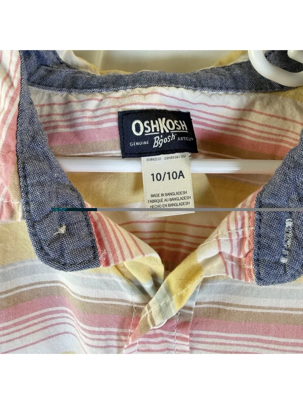 Genuine Kids Grom OshKosh Boys Multicolor Button Down Shirt SZ 10