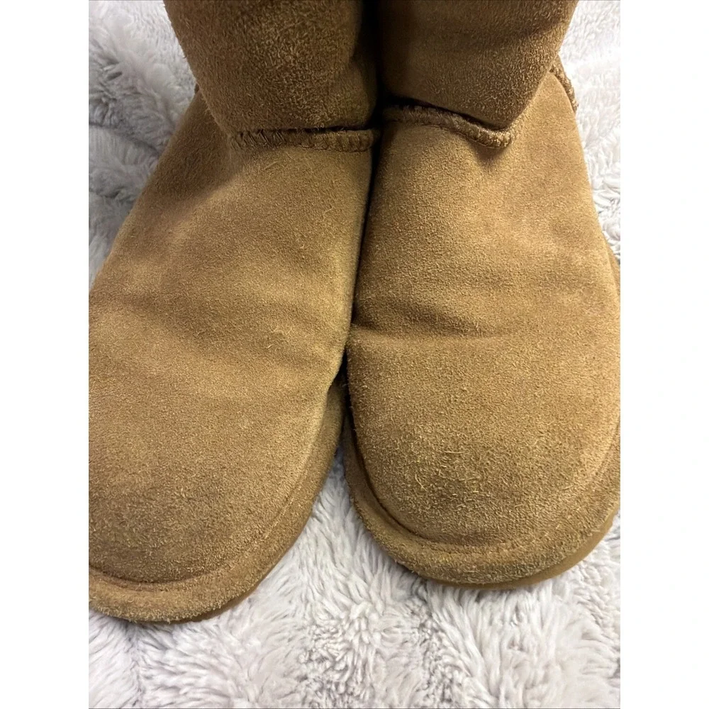 Bear Paw Tall Boots Size 8 Brown Suede Treated With Weather Proof