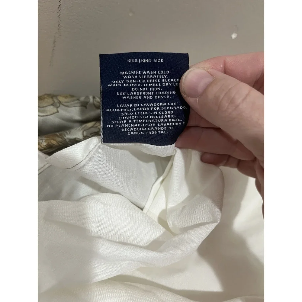 Chaps Ralph Lauren Cold Spring Paisley Gray Gold‎ King Bed Skirt