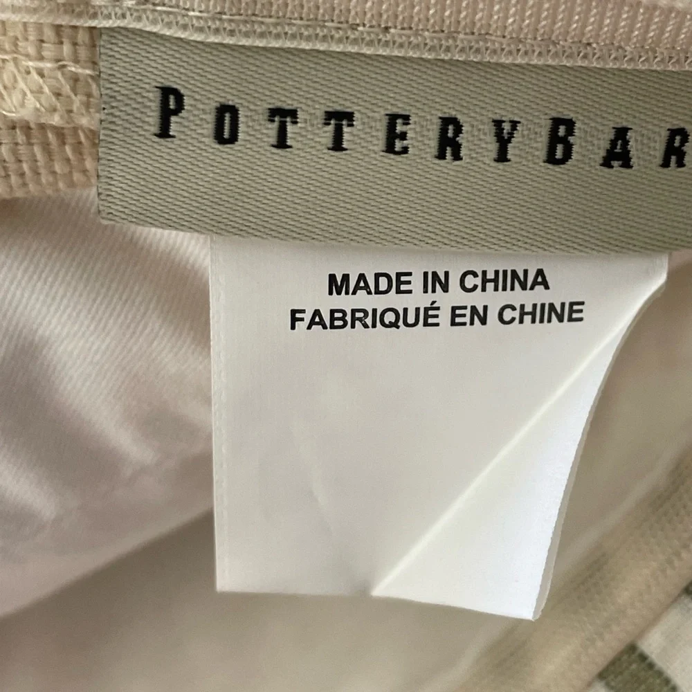 POTTERY BARN LINEN COTTON EMBROIDERED THROW PILLOW 16x26