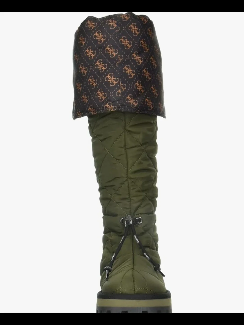 GUESS Quilted Olive Green Winter Boots
