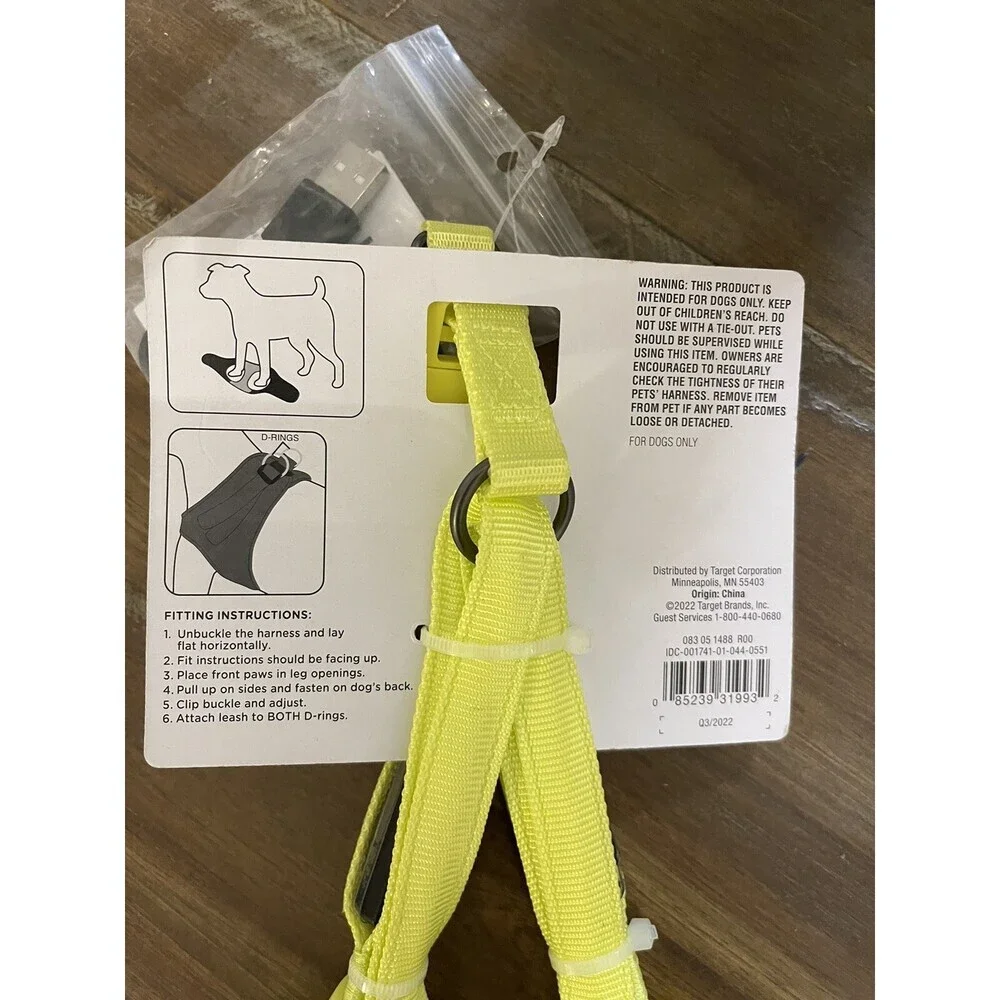 Boots & Barkley Light-Up LED ~Small Dog Harness~Rechargeable ~3 light patterns