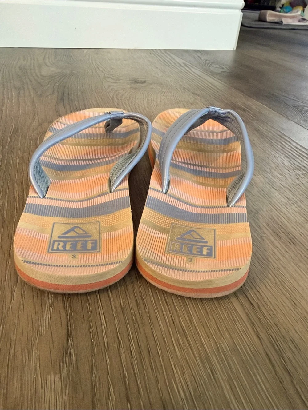 Reef Kids Light Blue Strap Flip-Flops Sandals Shoes Size 3
