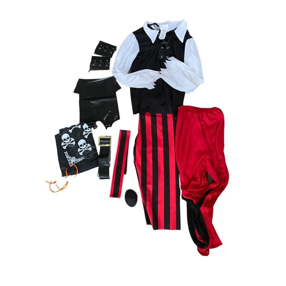 Cutthroat‎ pirate costume child Halloween skull carry bag cosplay kids size 6-8