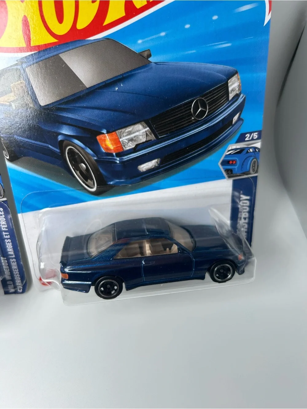 Hot Wheels Mercedes Lot of 2x-‘89 Mercedes-Benz 560 SEC AMG Blue 2/5 NEW 186/250