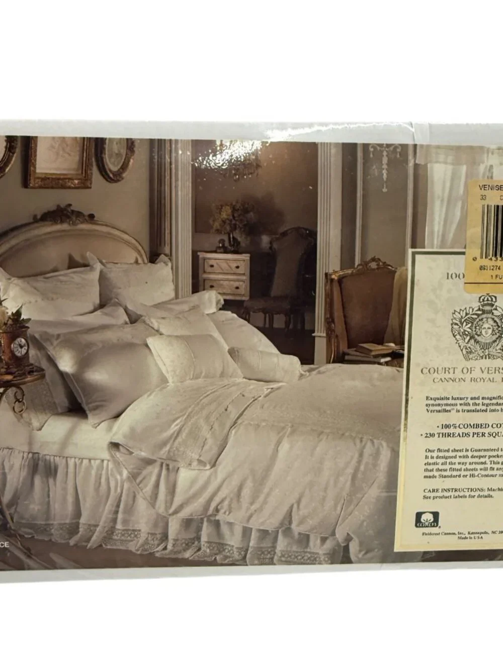 New‎ Cannon Royal Family Colurt of Versailles Venise Lace Full Flat Sheet