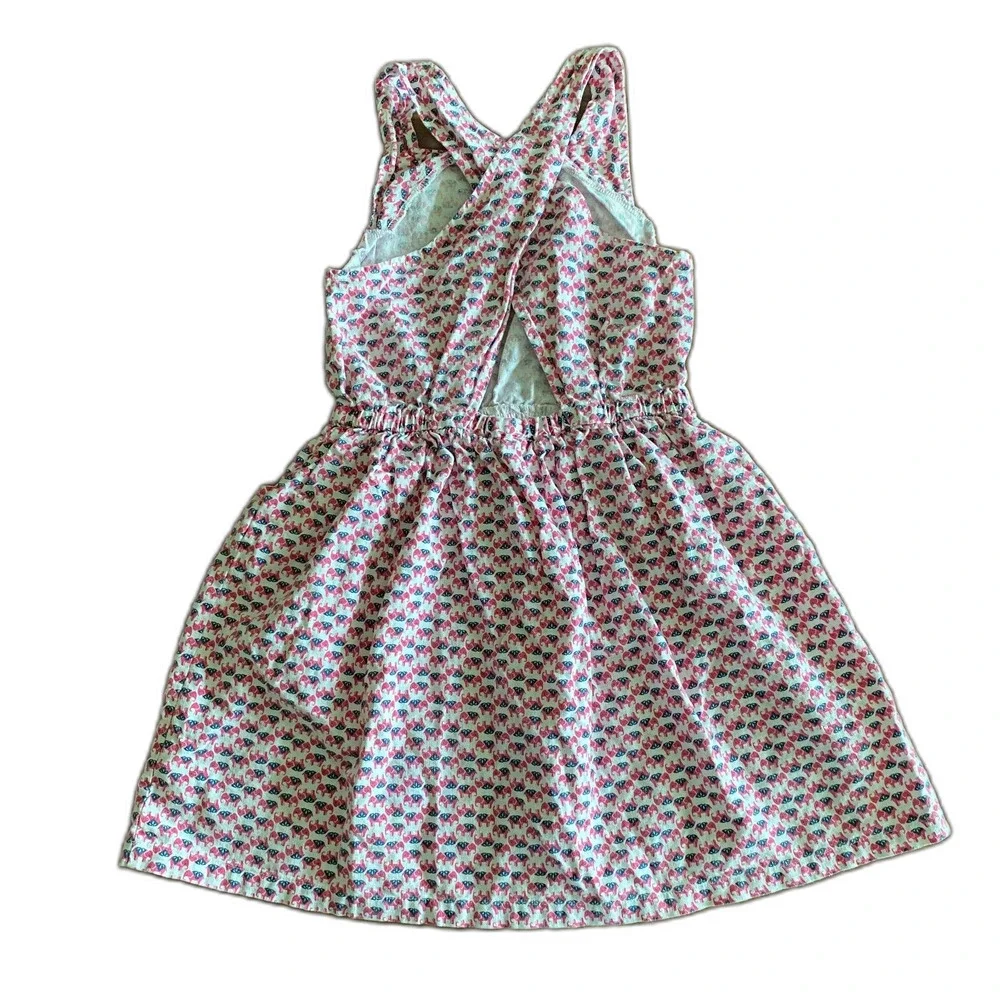 Carter's Crossed Back Elephant Prince Linen Blend Dress Girls' 8