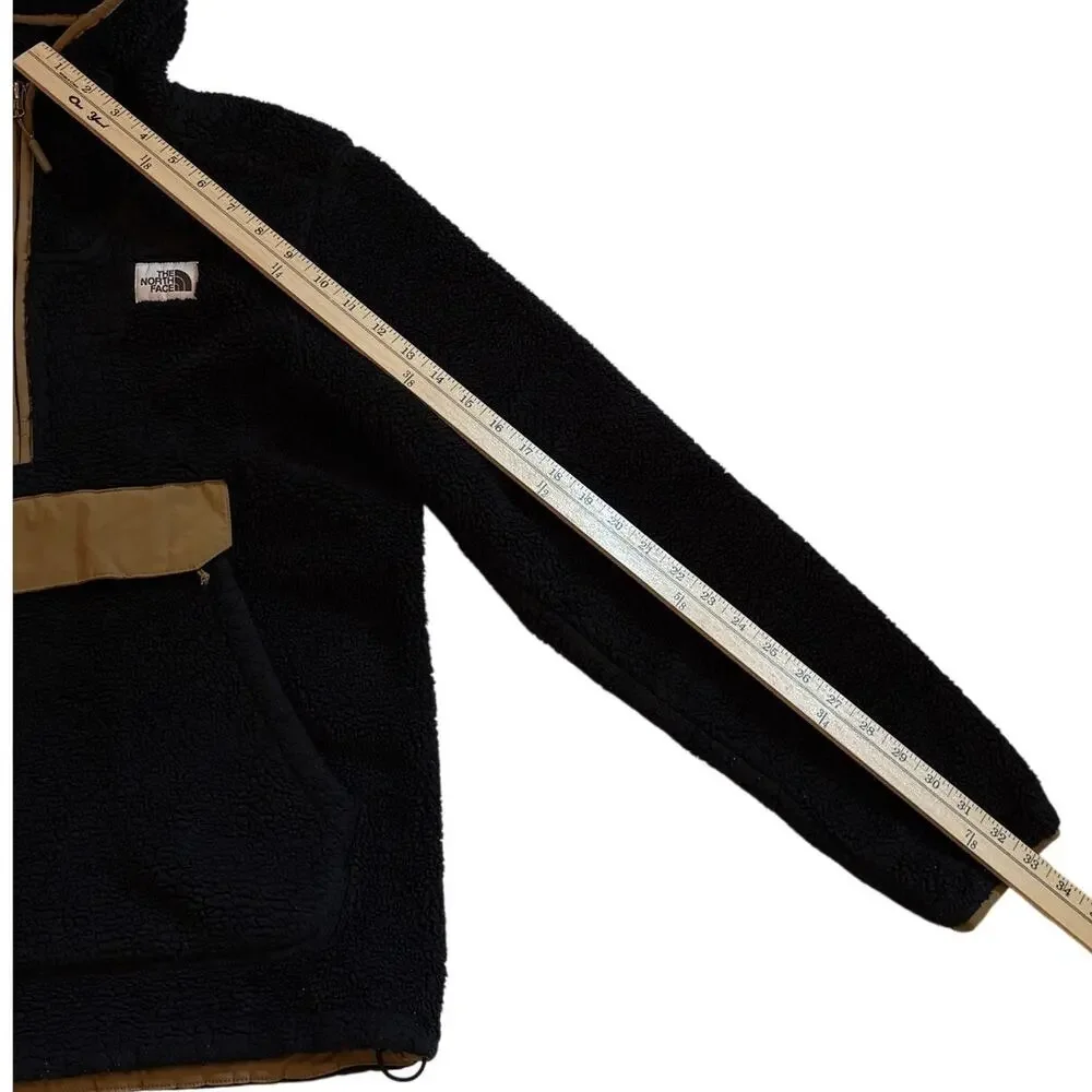The North Face Fleece Pullover Mens Size Small Black Campshire Hooded 1/2 Zip