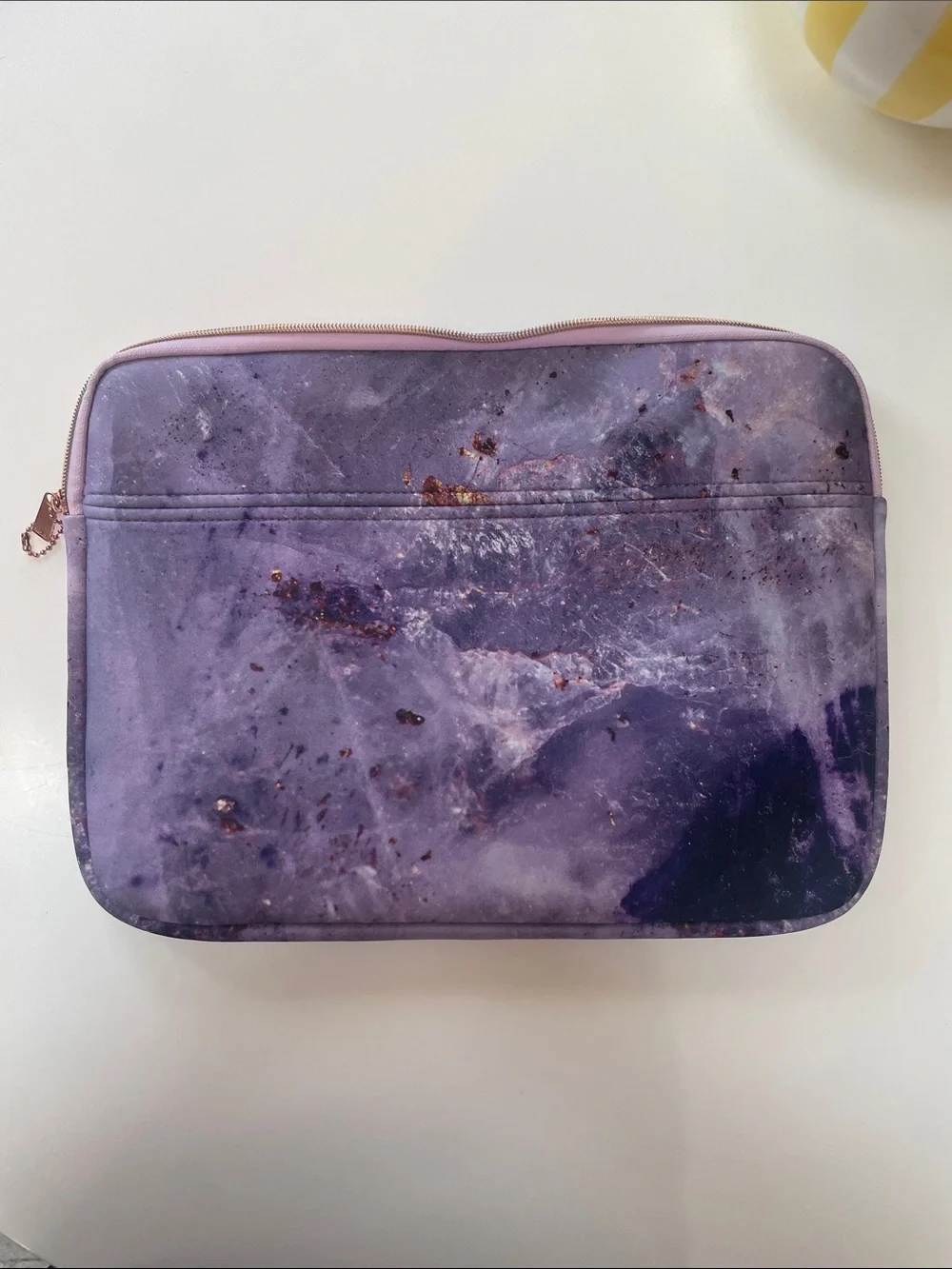 NWOT My Tagalongs Purple Marble & Gold Laptop Sleeve – 10” x 14”