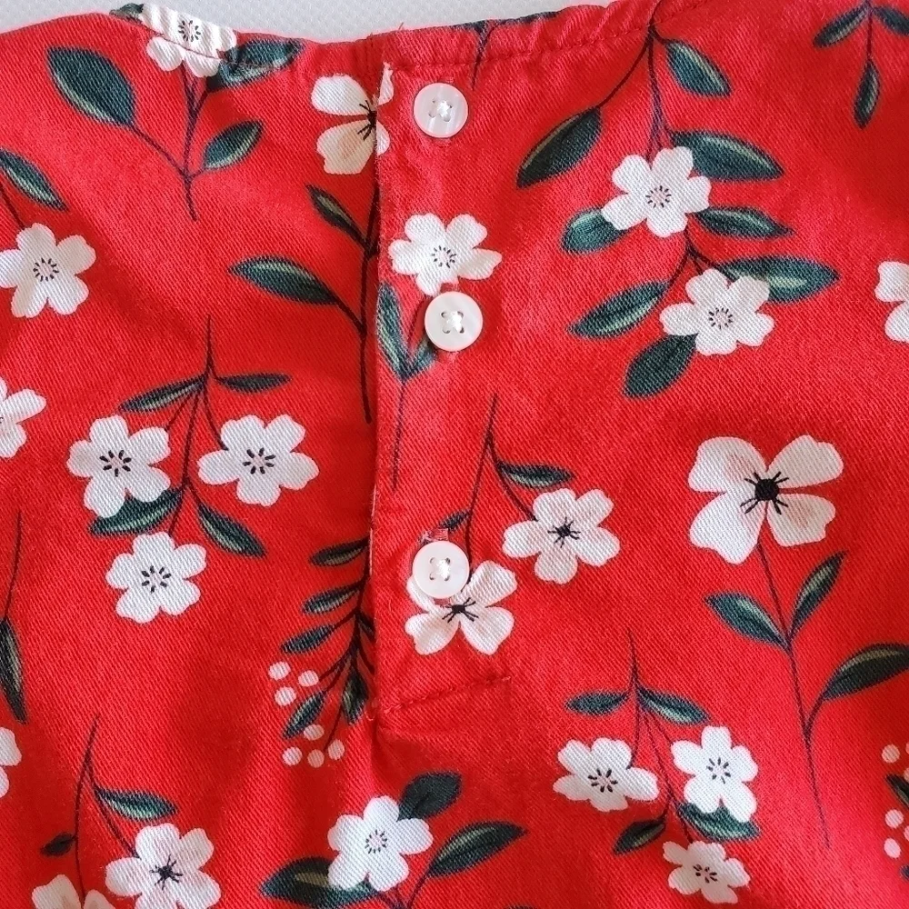 K1148 * Carter's Girls Floral Top Red Size 12M