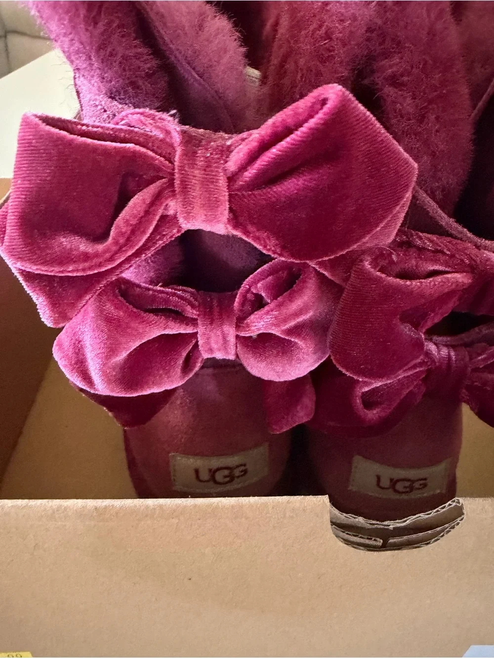 UGG Plum Shearling-Lined Short Winter Boots