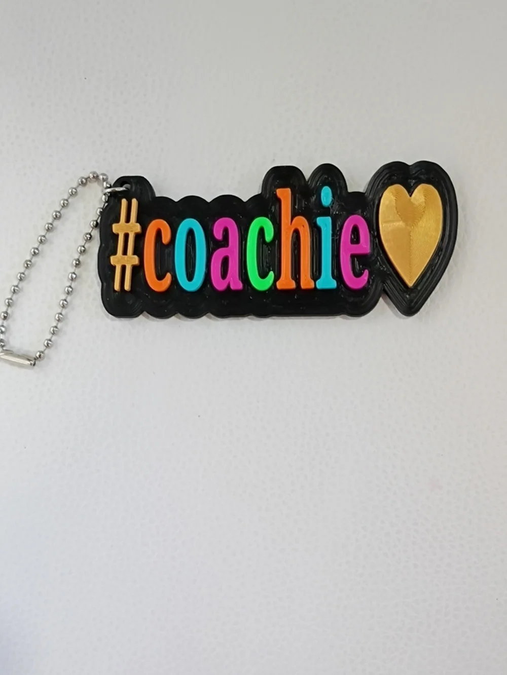 #coachie Colorful Keychain with Gold Heart