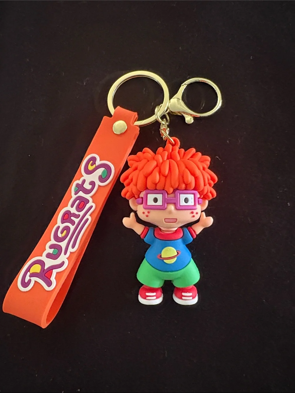 Chucky Rugrats Character Keychain Bag Charm with Orange Strap