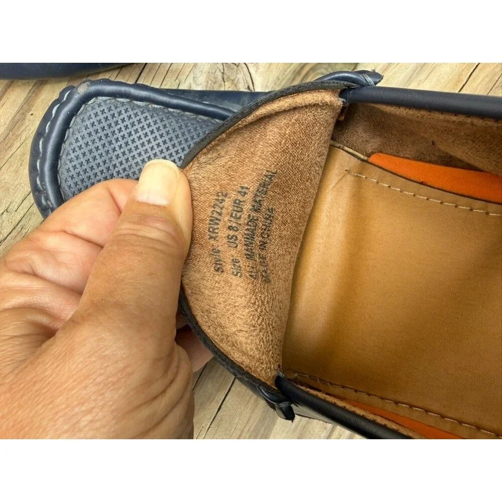 XRAY Men's Navy Driving Loafers Horsebit Slip On Moc Toe Casual Shoes Size 8