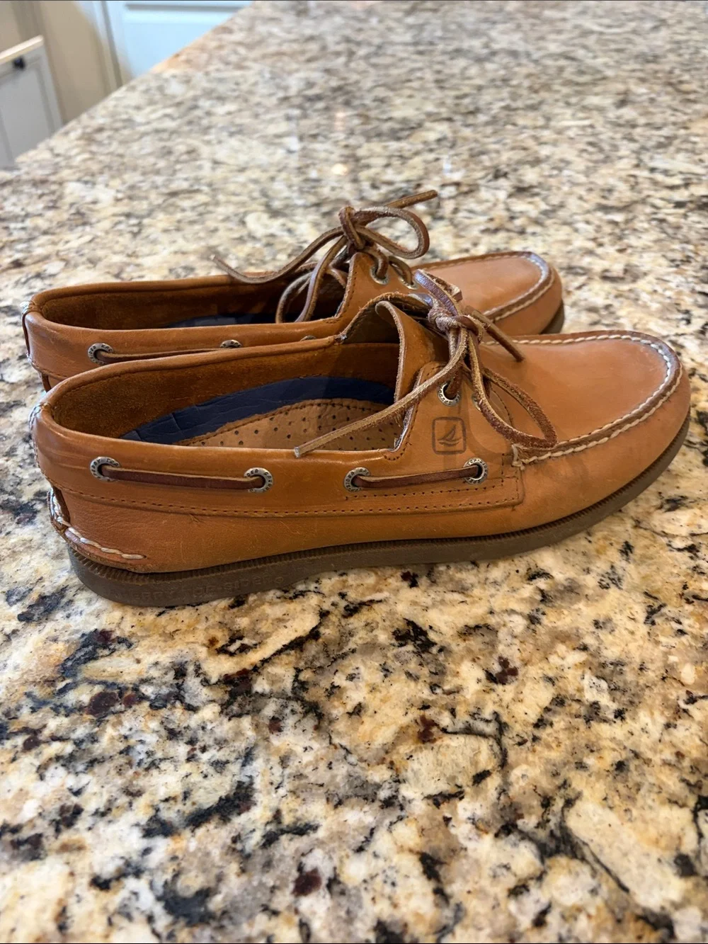 Sperry Men's Authentic Original 2-Eye Boat Shoes Size 8M Brown Leather