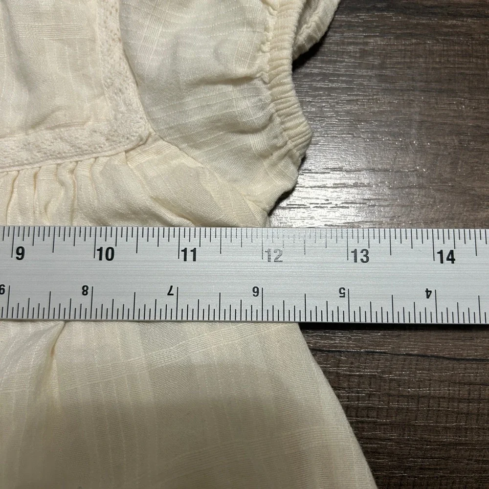 Old Navy Boho Babydoll Dress Girls 4T White Ivory Cream Lace Tassel Emoroidery