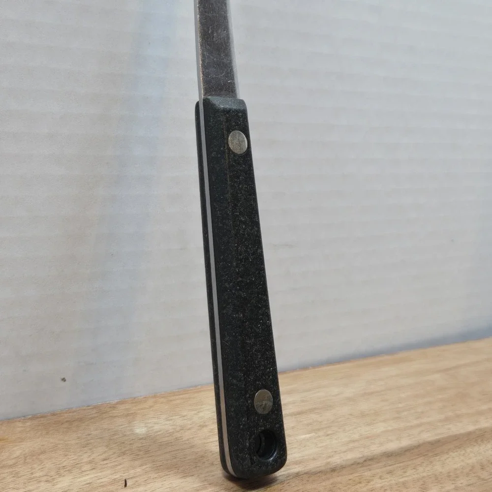 Vintage EKCO Eterna‎ Stainless Vanadium Meat Carving Fork USA Black Rivet Handle