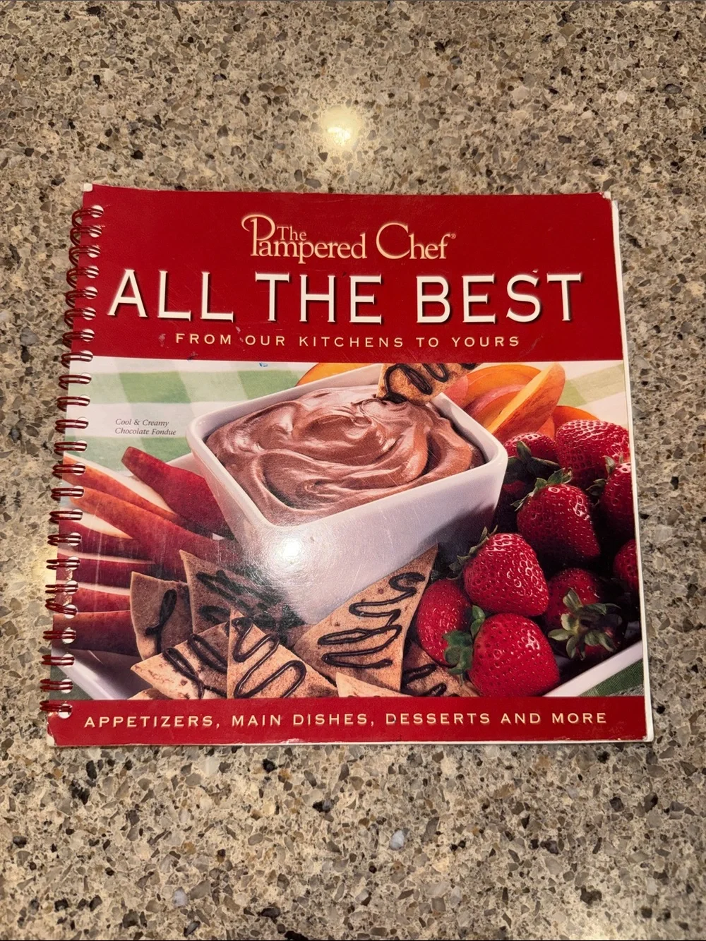 The Pampered Chef All The Best Cookbook - Red Cover with Food Photo