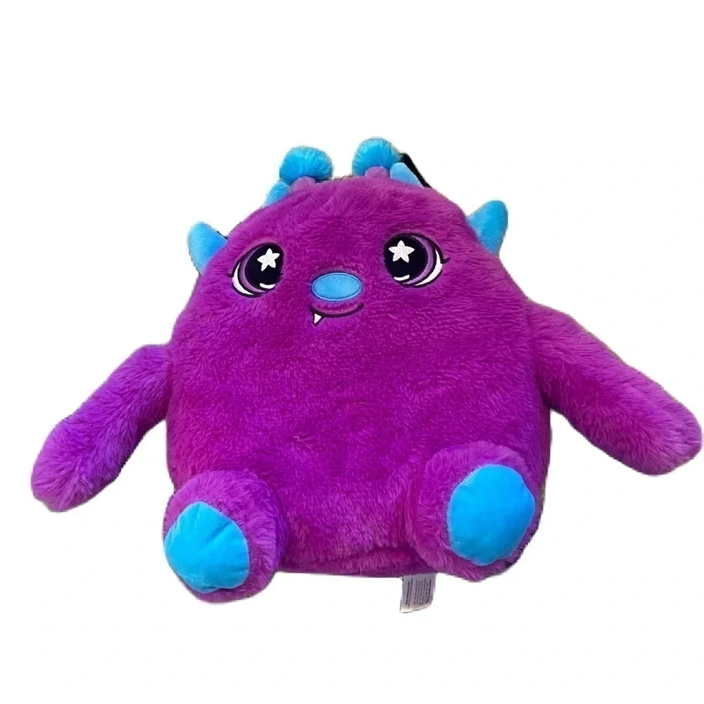 Fiesta Purple Monstered Plush Backpack Book Bag Stuffed Kids