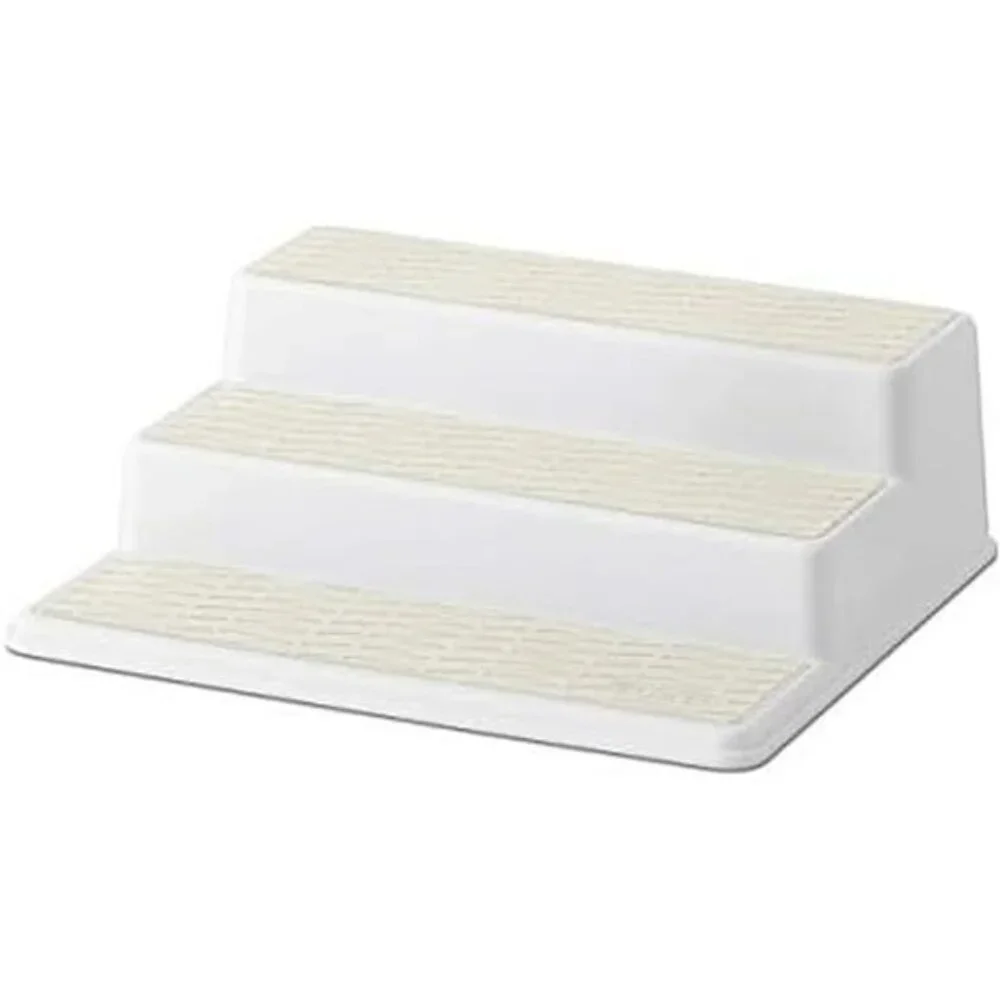 3 tier spice rack organizer kitchen cabinet pantry shelf storage cream plastic