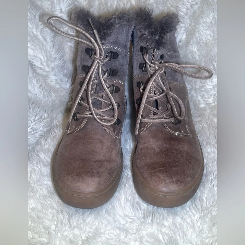 Josef Seibel Marren Women's Faux Fur Lace-Up Winter Boots size 6.5