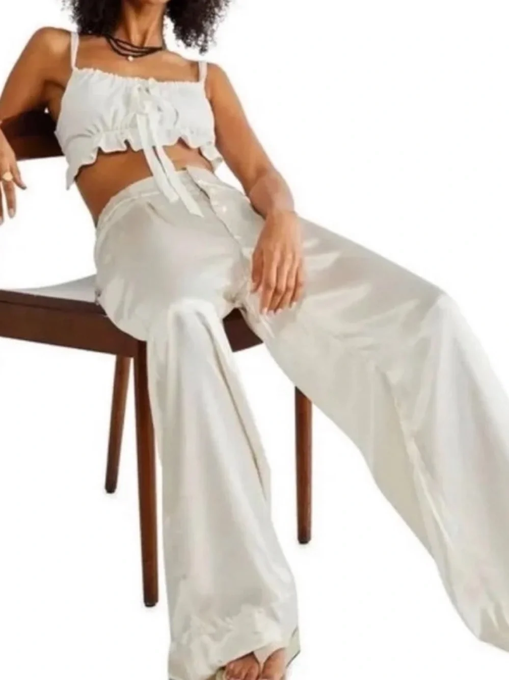 Free People Good Days Satin Wide Leg Pants