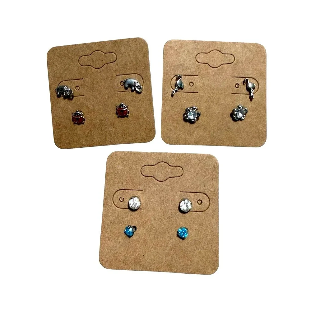 Children’s Earrings  Hypoallergenic  6 Pair Set  Elephant  Ladybug