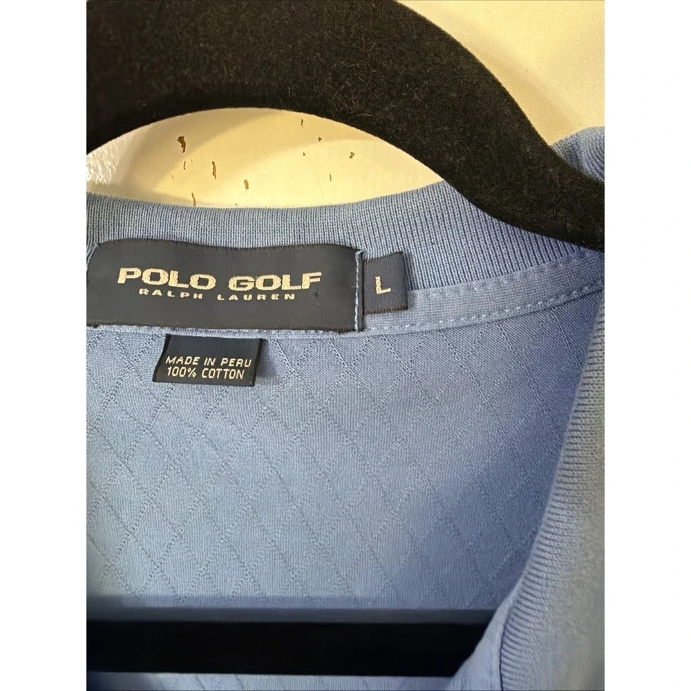 Polo Golf Ralph Lauren Performance Polo Shirt Men L Blue Cotton Outdoors.