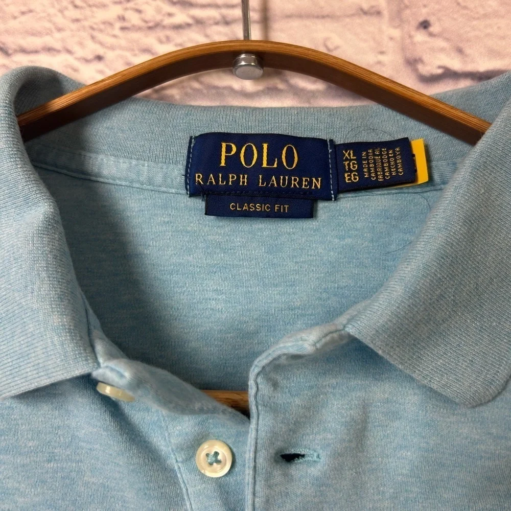 Polo by Ralph Lauren Men's Blue Polo Shirt. Size XL.