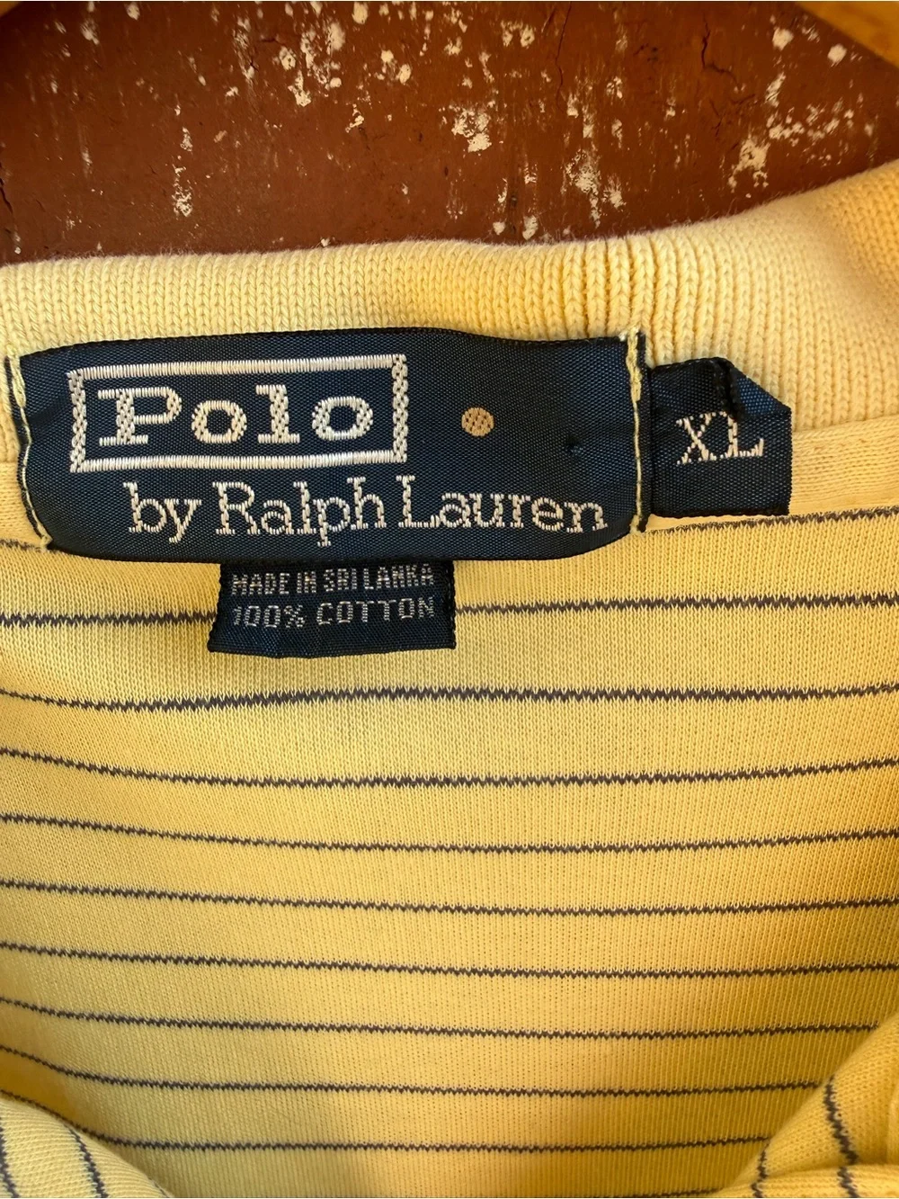 Ralph Lauren Yellow & Navy Thin-Strip Polo Shirt