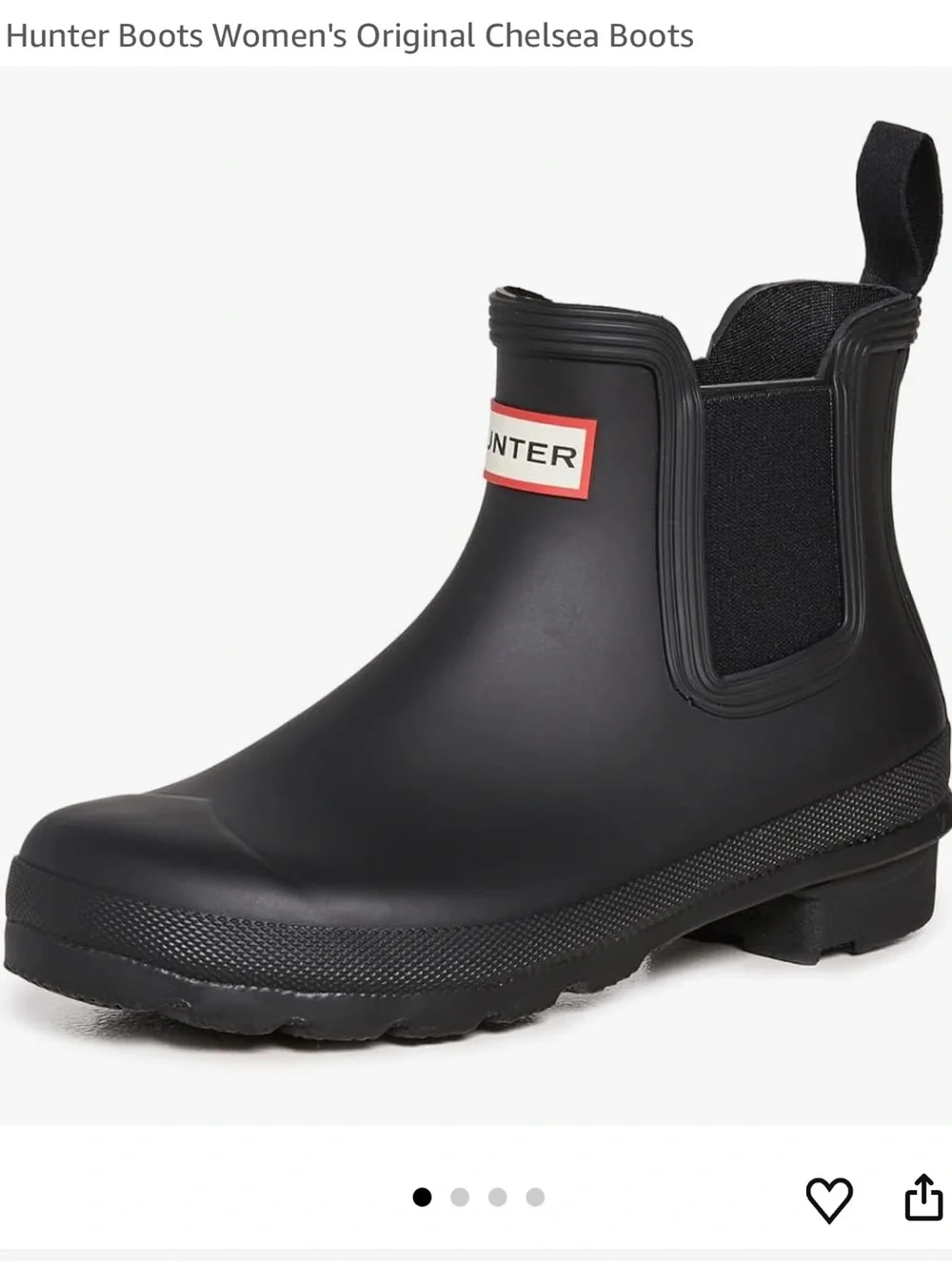 Hunter Women's Chelsea Short Rain Boot in Black with Red Logo