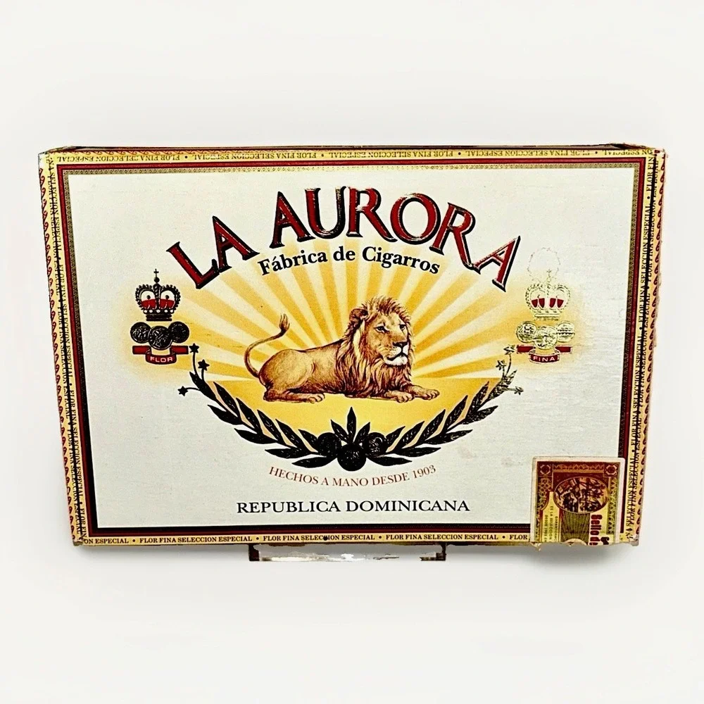 La Aurora Bristol Especiales Wood Cigar Box Dominican Republic Craft Storage VTG