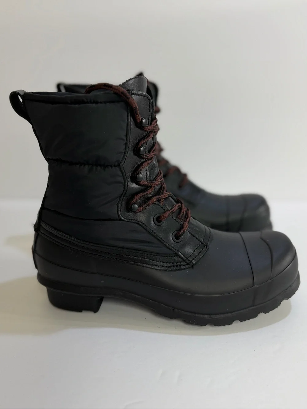 Hunter Original Insulated Lace-Up Rain Boots Black Size 6 Waterproof Duck Boots