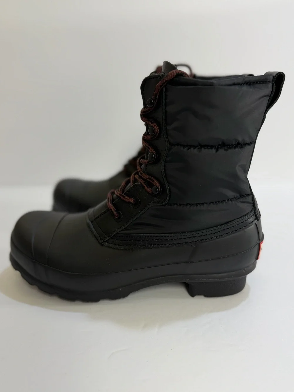 Hunter Original Insulated Lace-Up Rain Boots Black Size 6 Waterproof Duck Boots