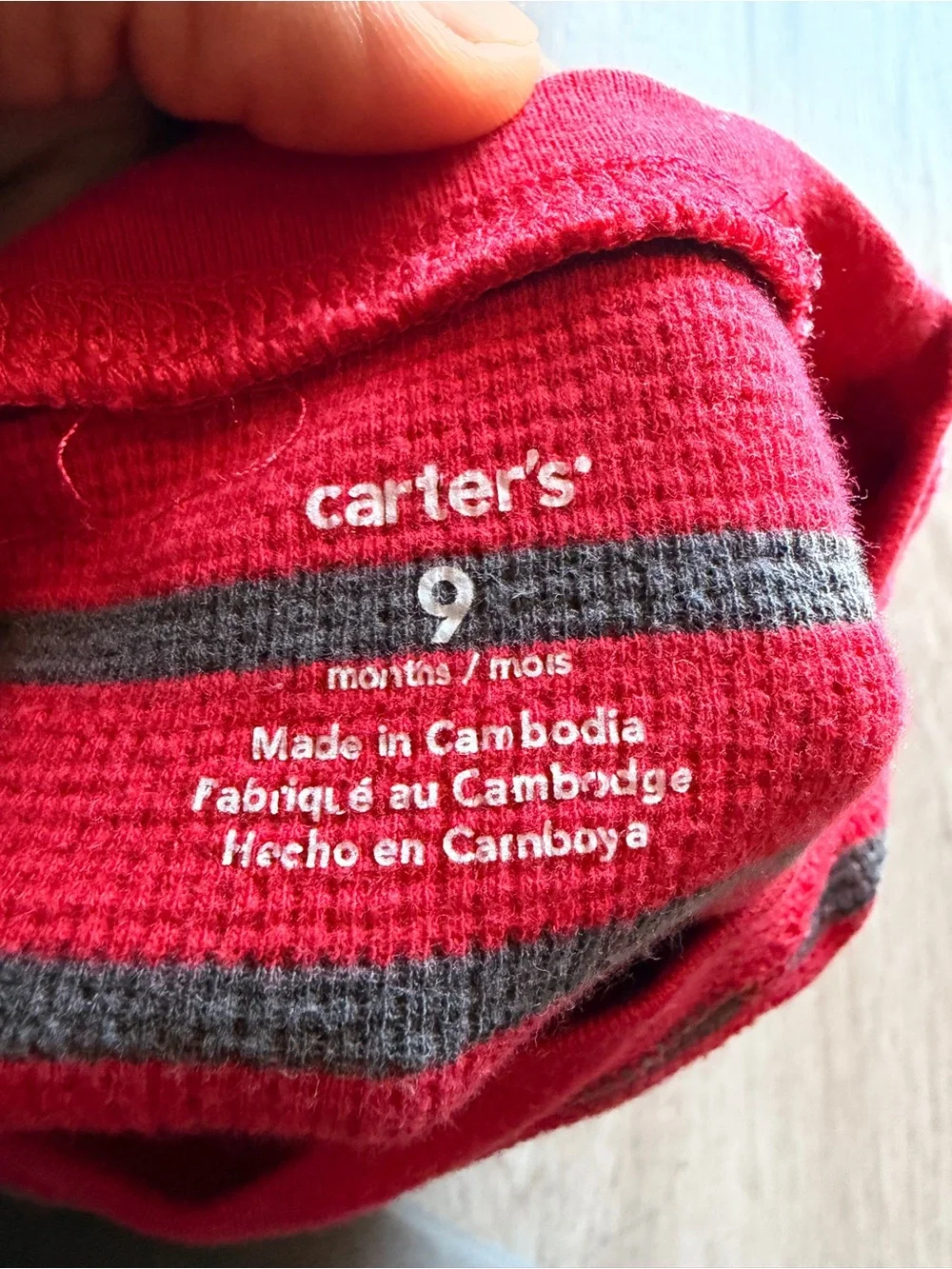 Carter’s Boys 9 Months Long Sleeve Top Set of 2 Red Cotton Shirts Baby Outfit
