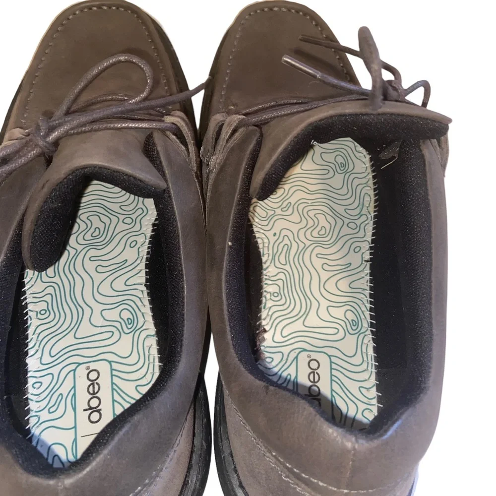 Abeo Pro System Barlow Leather Shoes Mens Size 12 M Gray Casual Comfort Lace Up