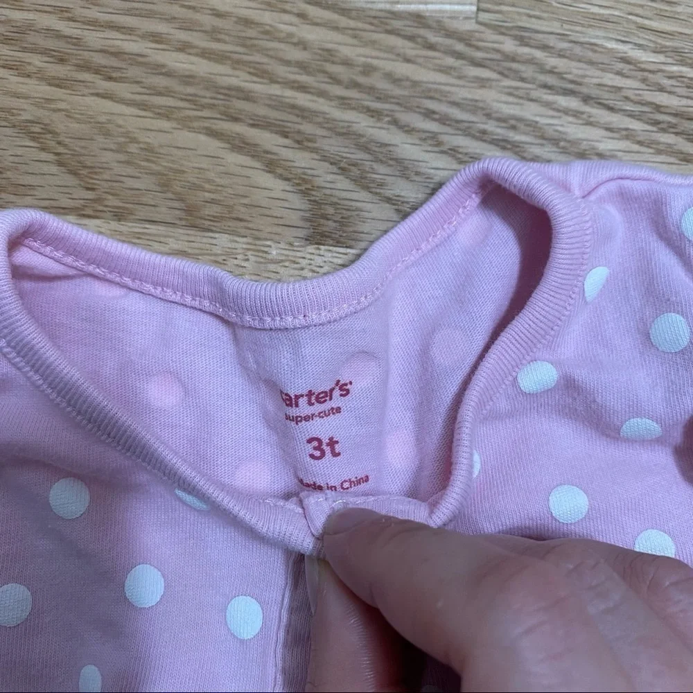 Girls Long Sleeve Shirt Bundle 3T Plaid Button Down Polka Dot Toddler Carter’s