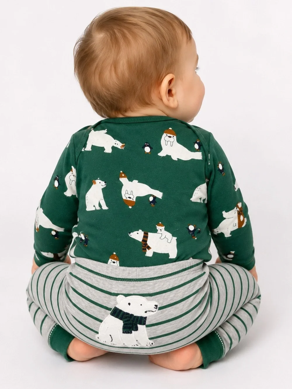 Carter’s Polar Bear Bodysuit & Stripe Pants Set 6M Long Sleeve