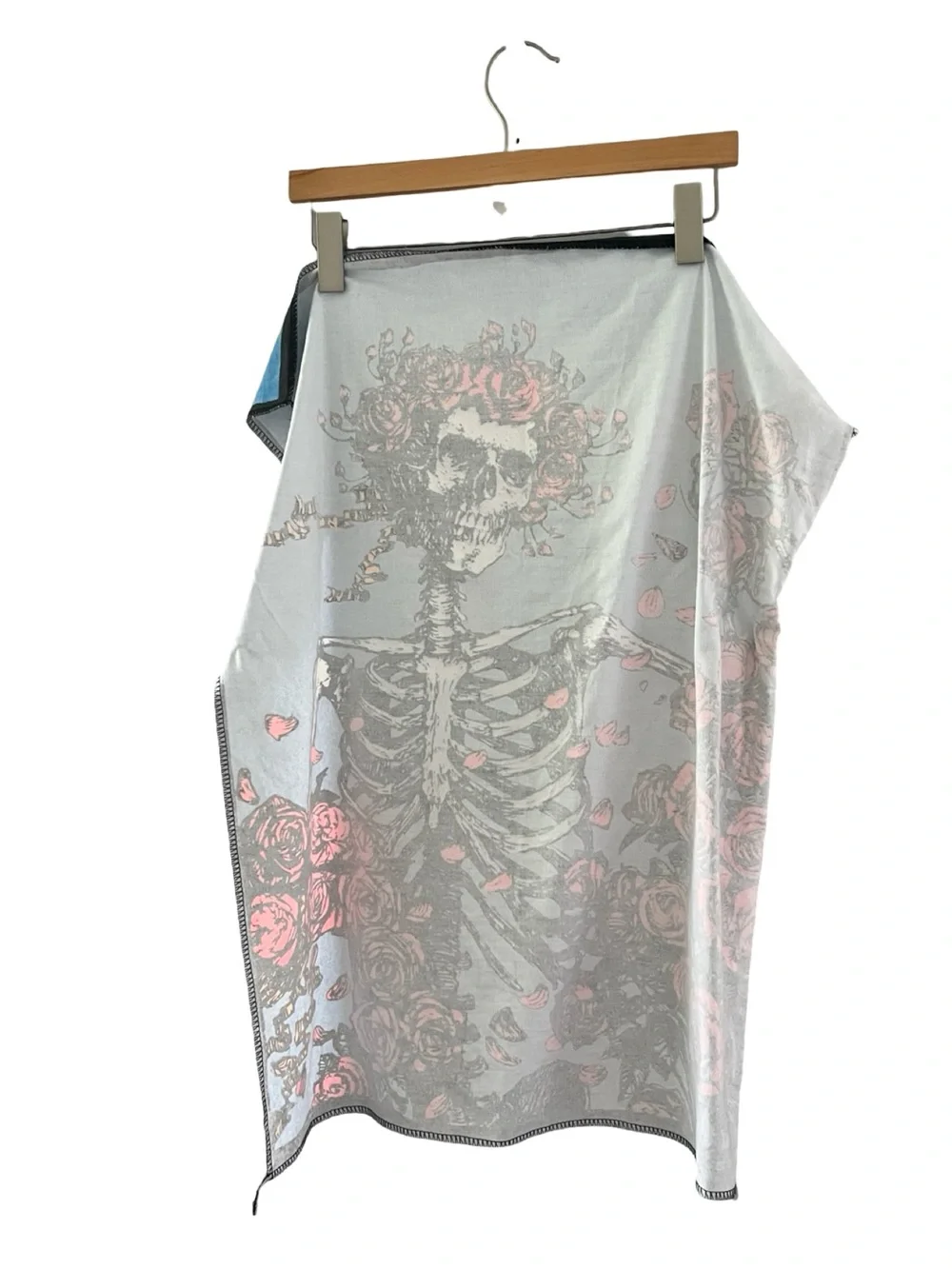 Vintage Opticz Blacklight Tapestry Skeleton Roses Grateful Dead Psychadelic