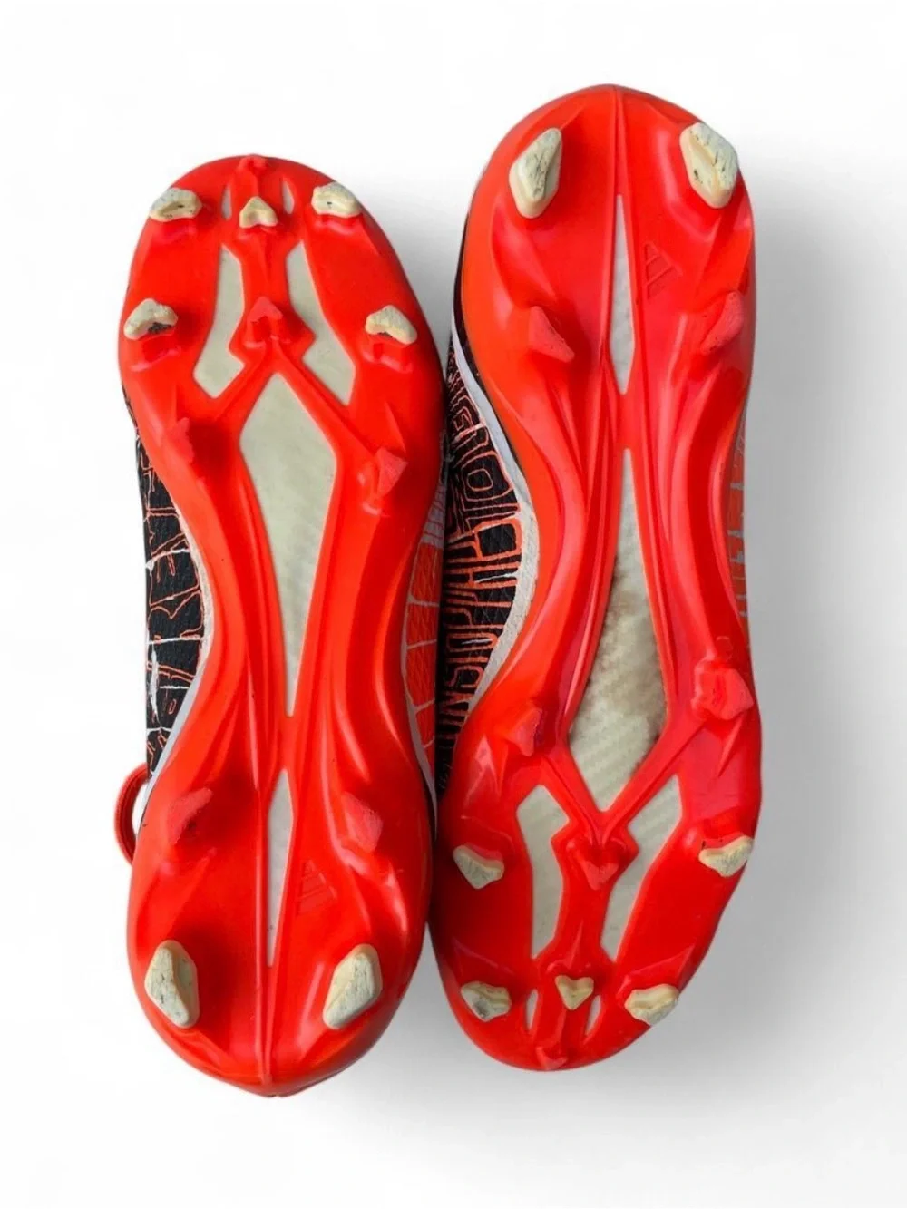 adidas Gray and Orange Soccer Cleats with Black Stripes
