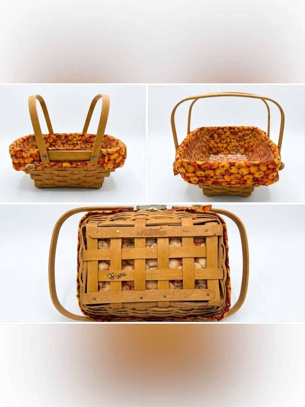 Longaberger Wovem Memories Basket 2006 -Wooden Handles