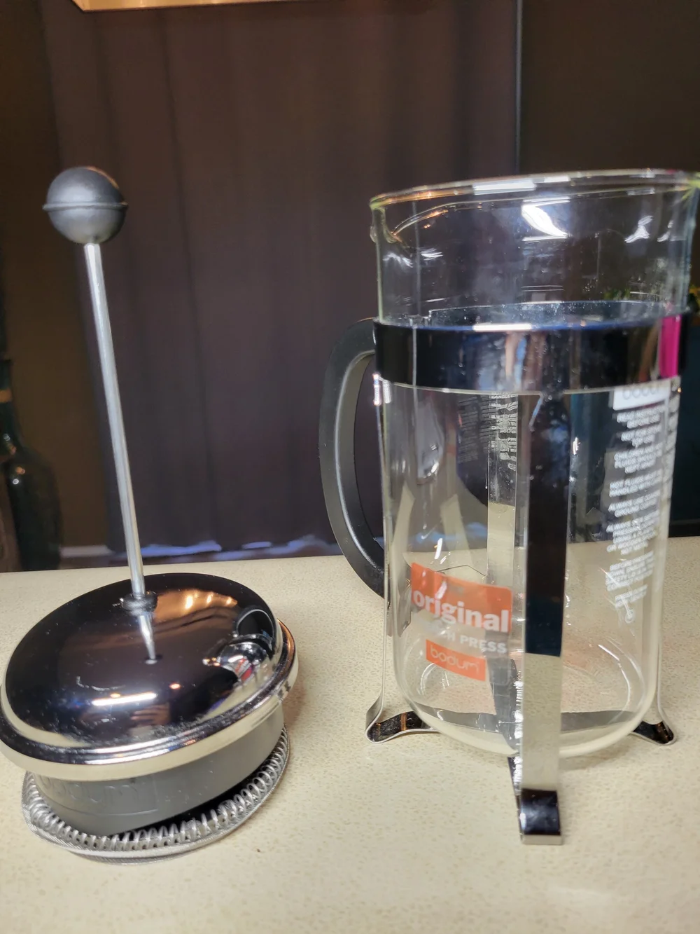 Bodum Stainless Steel and Glass French Press Coffee Maker - 17 Ounces(4 Cups)