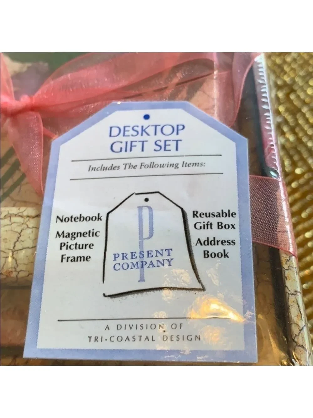 Desktop floral gift desk set, journal picture frame boxed 4 piece stationery set