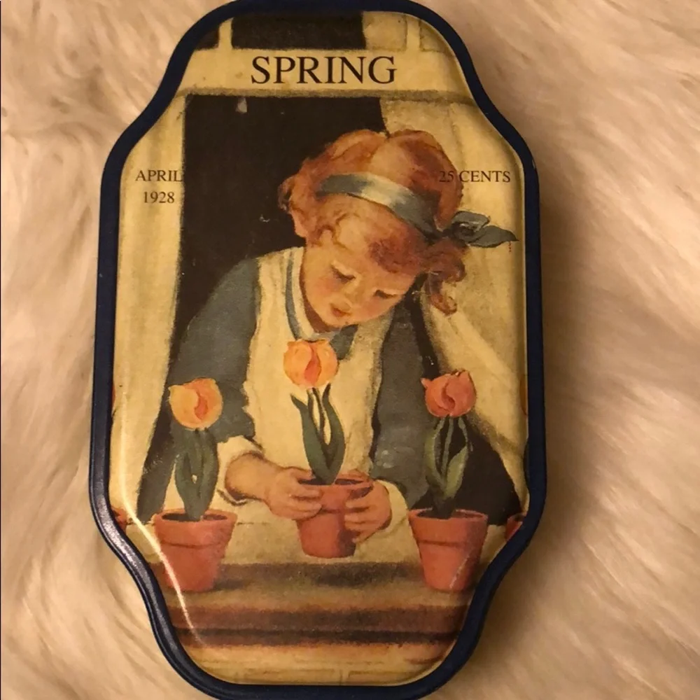 Vintage Good Housekeeping Spring April 1928 Decorative Tin Storage Box