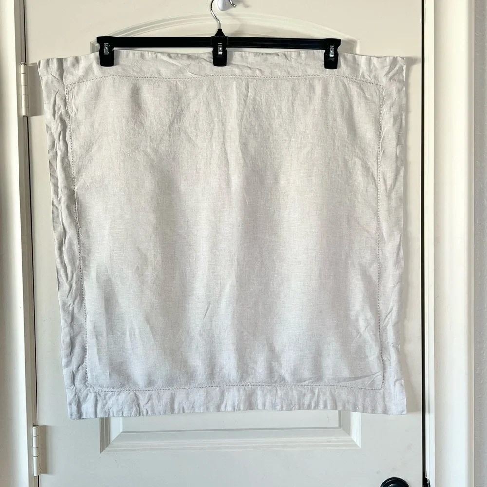 Pottery Barn Belgian Flax Linen Hemstitch Euro Sham - Natural Off-White 26x26