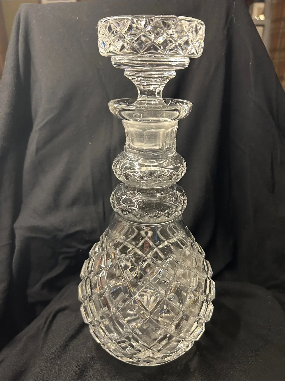Clear Cut-Glass Decorative Decanter - Clear