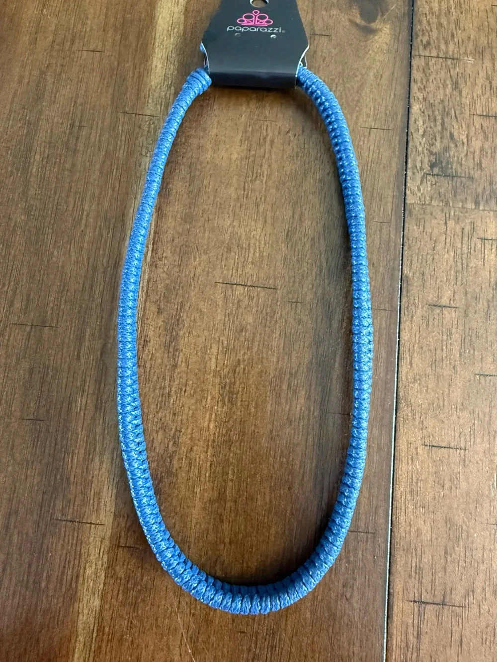 paparazzi Bright Blue Braided Rope Necklace
